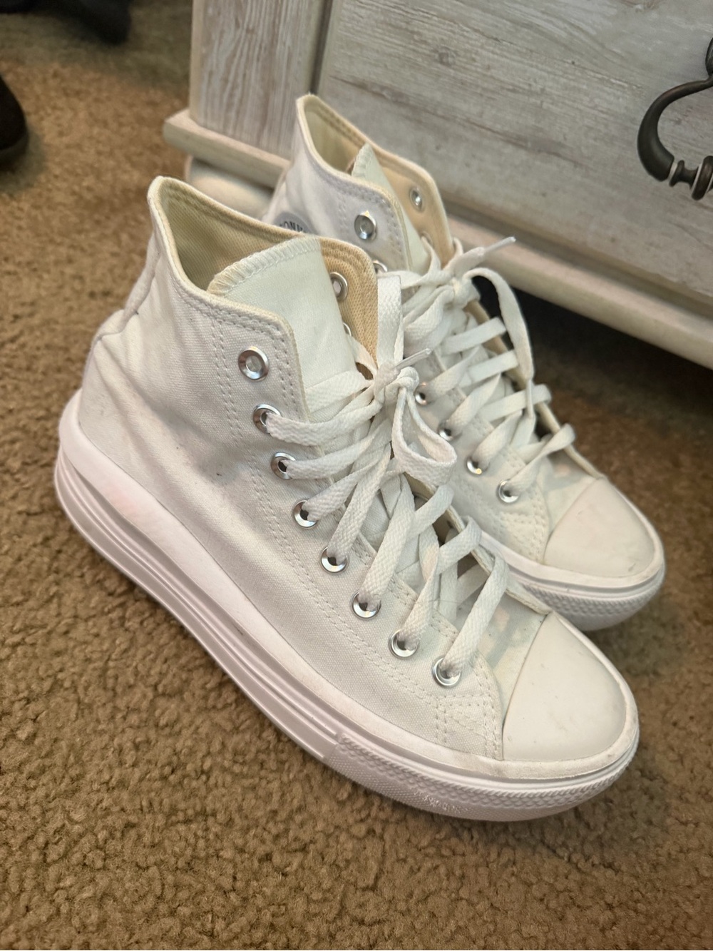 Converse White High-Top Sneakers - Picture 2 of 4